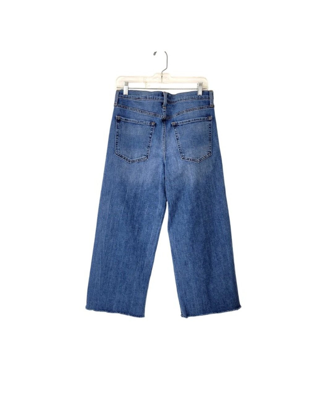 Banana Republic Wide-Leg Crop Jeans 30/10 Regular Blue Denim Raw Hem - Picture 5 of 5